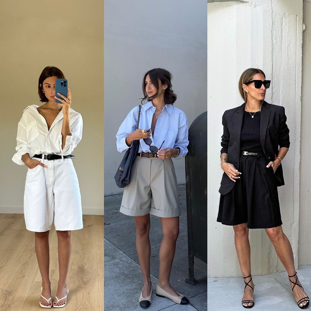 Phối quần bermuda công sở thanh lịch