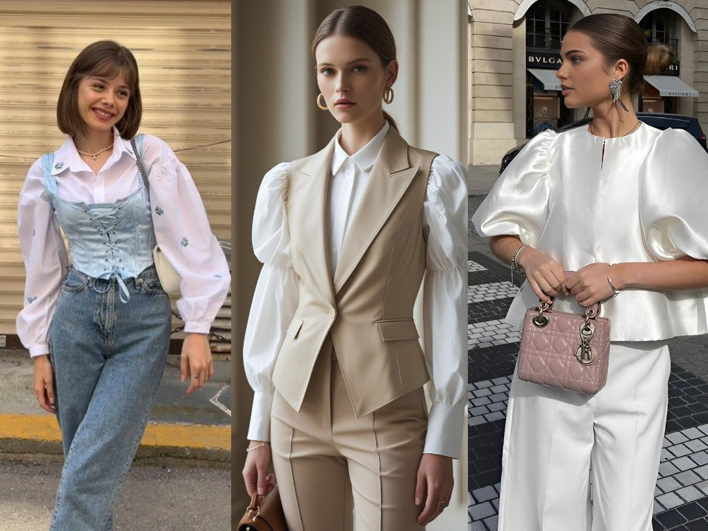 Áo blouse tay bồng - Phong cách nữ tính cho công sở