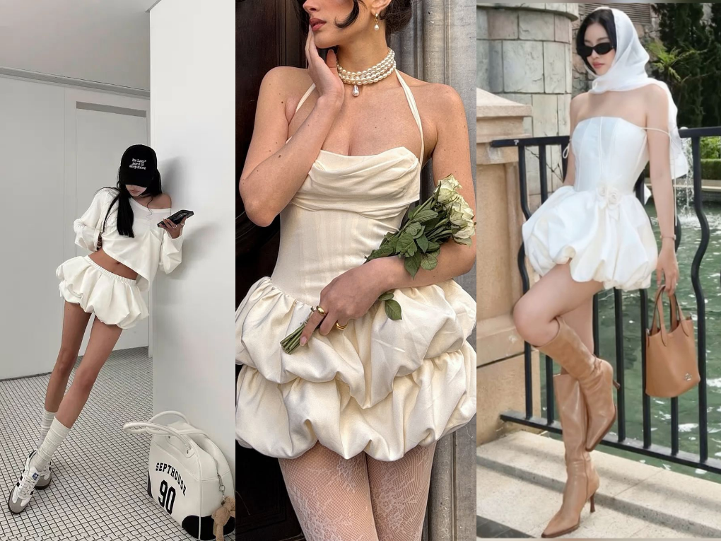 Phối đồ thông minh với đầm bí bồng bềnh