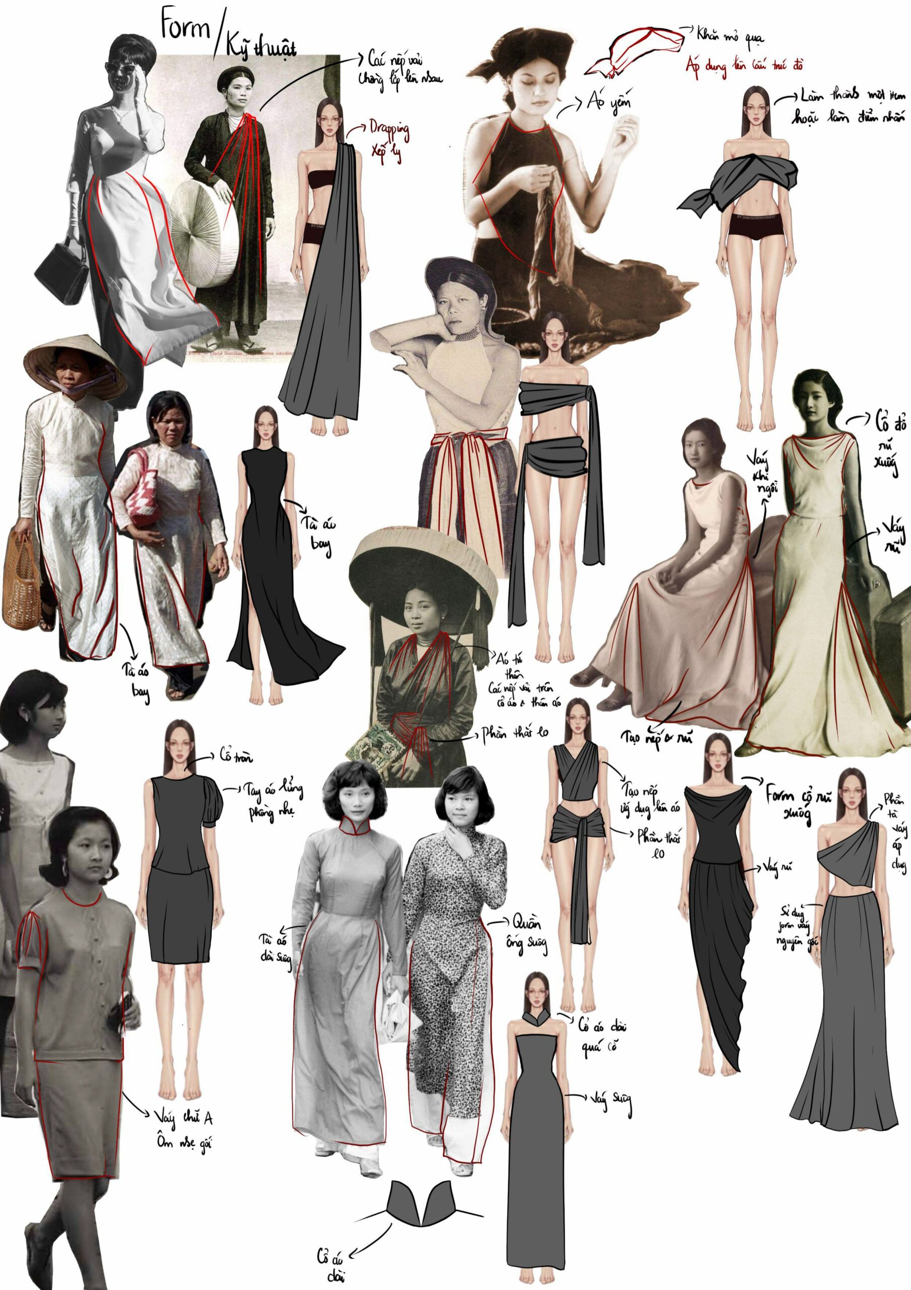 Phân tích form kỹ thuật áo dài áo yếm trong Re-Code