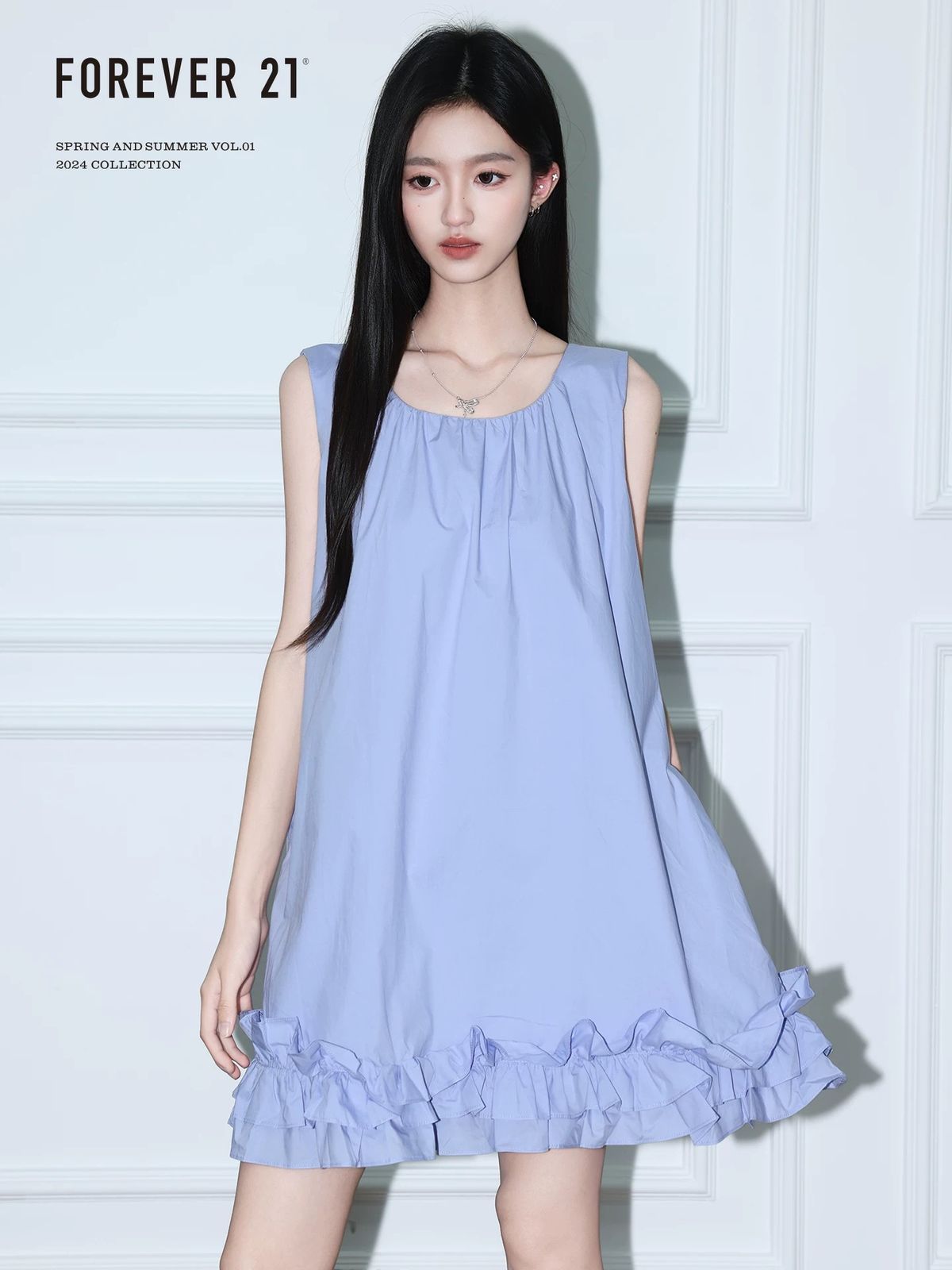 Váy suông baby doll màu xanh pastel