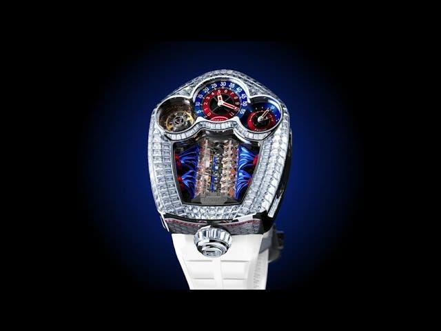 Chiếc Jacob & Co. Bugatti Tourbillon Baguette là điểm nhấn nổi bật trong bộ sưu tập đồng hồ xa xỉ của Yamal, gây ấn tượng với thiết kế lấy cảm hứng từ động cơ siêu xe Bugatti và được đính kim cương tinh xảo.