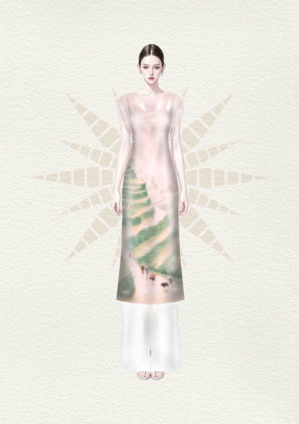MGRACE Terrace Dawn Organza Ao Dai Set